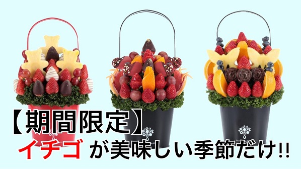 【フルーツブーケ専門店】期間限定!イチゴ使用のフルーツギフト